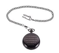 Yardwe Montre de Poche Vintage à Chiffres Arabes Rétro, Boîtier Métal Argenté, Montre à Quartz pour Homme, Présent Suspendu Anniversaire et Noël, Style Classique Élégant