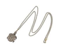 Yardwe Montre de Poche Vintage Créative Forme de Tortue Unisexe Quartz Précis Design Élégant Chaîne Cadeau Portable pour Hommes et Femmes