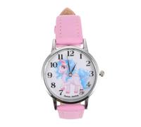Yardwe Montre Licorne Garçon Et Filles Bracelet en Cuir Rose Montre Quartz Analogique Éducative Filles Et Garçons Usage Extérieur Scolaire
