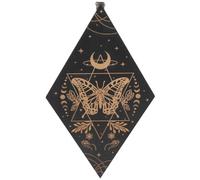 Yardwe Moon Phase Mur Art En Bois Gothic Wall Pédiments En Bois Signe De Suspension En Bois Pour Yoga Room