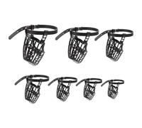 Yardwe Muselière pour Chien Anti-Morsure en Plastique avec Sangle Réglable en Cuir PU, Panier Respirant, Lot de 7 Set de Set de Pièces, Accessoire Sécurité pour Grands Chiens