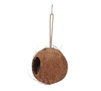 Yardwe Nid en Coquille de Noix pour Oiseaux et Perroquets Cachette Pratique à Deux Mangeoire Naturelle pour Animaux de Compagnie Abri pour Lézards et Oiseaux