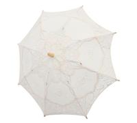 Yardwe Ombrelle en Dentelle Accessoire De Photographie Grand Format Coton Blanc Ivoire Mariage Décoration Scène Élégante