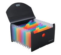 Yardwe Organisateur de Reçus et Factures Format A6, Pochette Trieur Compartiments Fermeture, pour Rangement Bureau et Gestion Administrative, Couleur Noire