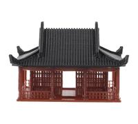 Yardwe Ornement de Micro-Paysage Pavillon Miniature Marron en Plastique à