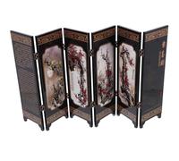 Yardwe Ornement de Paravent Pliant en Bois Foncé Style Antique Chinois, Décoration Rustique pour Mini Sculptures et Espace D'intérieur