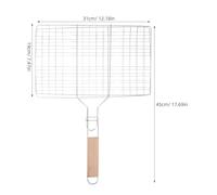 Yardwe Panier à Poisson Grillé en Métal Grand Taille 45x31x19 Cm pour Barbecue en Plein Air, Outil De Grillade Poignée Pratique, pour Poissons, Steaks Et Hamburgers