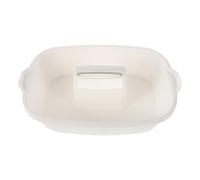 Yardwe Panier Blanche avec Plastique Rangement Poignée de Salle de Bain | Organisateur Portable, Usage Hôtel et Dortoir, Simple et Moderne, Stockage Polyvalent