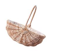 Yardwe Panier De Fleurs Tissé En Rotin Naturel Avec Anse Conteneur De Stockage Multifonction Pour Fleurs Fraîches Et Séchées Décoration Mariage Et Maison 10.24X6.69X9.84 Pouces