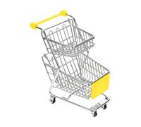 Yardwe Panier Wagon Petit Chariot D'épicerie pour Jouer Au Caddie Corbeille Enfant Chariots Prétendre Mini-Chariot Chariot De Supermarché Jouets De Voiture Mini-Caddie Le Fer Yellow