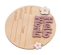 Yardwe Panneau en Bois pour Annonce de Naissance Bébé, Décoratif et Lisse, Forme Créative pour Photographie de -né, Accessoire Naissance Élégant et Délicat