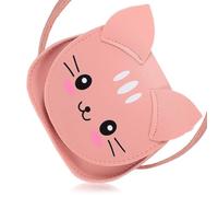 Yardwe Paquet Bandoulière pour Adolescente en Cuir Pu Rose Design Chaton, Construction Robuste et Bandoulière Confortable, pour Voyages et Occasions Spéciales