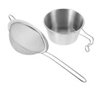 Yardwe Passoire à Mailles en Acier Inoxydable pour Friture et Pâtes Ustensiles Cuisine Pratiques 2 Pièces Solide et Robuste Fondue Nouilles