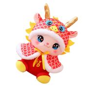 Yardwe Peluche Dragon Année Dragon Mascotte Nouvel an Chinois Rouge