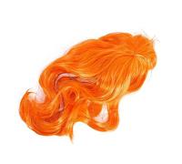 Yardwe Perruque Réaliste pour Animaux De Compagnie Accessoire De Toilettage pour Chiens Et Longue Chevelure Bouclée Orange Confortable Et Facile à Porter