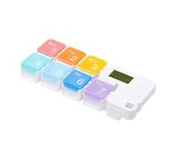 Yardwe Pilulier Électronique 7 Compartiments Détachable, Boîte à Remède Portable Étanche et Résistante à L'usure, Organisateur de Pilules Hebdomadaire pour Usage Quotidien, Accessoire