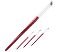 Yardwe Pinceaux à Ongles pour Nail Art DIY 4pcs en Fibre Rouge, Accessoires de Manucure pour Dessiner des Lignes et Créer de Beaux Motifs à Domicile à L'école