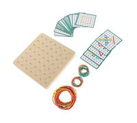 Yardwe Planche à Clous en Bois pour Développer la Motricité Fine pour Garçon et Filles Éducative Formes Géométriques Colorées, Jouet D'apprentissage Montessori et Couleur Aléatoire