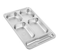 Yardwe Plateau-repas Rectangulaire Divisé en Acier Inoxydable, 1 Pièce