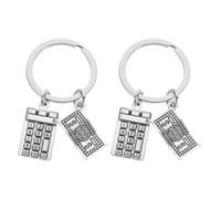 Yardwe Porte-clés Accessoire Léger et Compact en Alliage de Zinc Argenté 2 Pièces Calculatrice Présent pour Remise de Diplôme pour Professionnels Finance