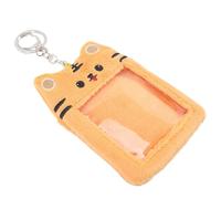 Yardwe Porte-clés Kawaii en Peluche Jaune, Protège-Cartes Visible et Léger | Pvc, Format pour Cartes de Bibliothèque Bus, Facile à Transporter, Présent pour Adultes et Garçon et Filles