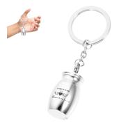 Yardwe Porte-clés Urne pour Cendres d'animaux en Métal Argenté, Mini-conteneur Léger et Simple, Présent Réconfortant pour Ceux Ayant Perdu Leur Animal