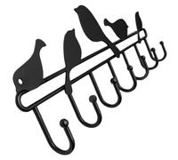 Yardwe Porte-manteau Mural Oiseau en Fer Noir à 7 Rangées pour Maison | Crochet Décoratif, Installation sans Clou, Grosse Capacité, Usage Multiple, pour Vêtements et Chapeaux