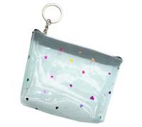 Yardwe Porte-Monnaie pour Ranger Monnaie et Reçus Transparent en PVC avec Fermeture Éclair Facile, Pochette Zippée Créative en Filet Translucide pour Femme