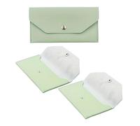 Yardwe Portefeuille pour Espèces 3 Pièces en PU Vert, Format Fin | Fermeture à Bouton-pression, Pochette Réutilisable pour Enveloppes de Billets, Rangement et Gestion du Budget