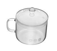 YARDWE Pot de cuisson résistant à la chaleur en verre borosilicate transparent pour pâtes, nouilles, soupe, lait (13 cm)