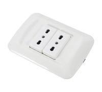 Yardwe Prise Électrique Encastrée pour Usage Domestique et Appareils Électroménagers Prise Murale Standard Italienne Double, 16a, Type 118, Triple Trou Rond, PC et Cuivre