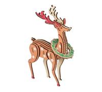 Yardwe Puzzle Bois de Renne de Noël Intelligence pour Garçon Fille Décoration Festive et Idée de Noël Puzzle Jigsaw Bois Soi Même
