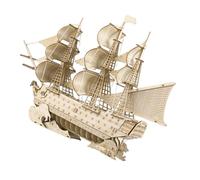 Yardwe Puzzle du Modèle De Bateau Modèle De Voilier Maquette De Voilier en Bois Light Brown
