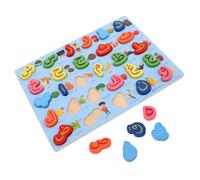 Yardwe Puzzle Éducatif Bois Alphabet Arabe Montessori Jeu de Reconnaissance des Lettres pour Garçon Fille Apprentissage Précoce et Développement Cognitif Planche Sensorielle et Sûre