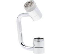 Yardwe Rallonge Rotatif Pivotante Argenté Cuivre en Double et Robinet à Mode, Bras Mécanique Anti-éclaboussures, pour Lavabo Lavage des Cheveux