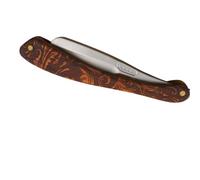 Yardwe Rasoir Droit en Acier Inoxydable à Manche en Bois Marron, Pliable et Sûr, pour Rasage Manuel à Domicile Charme Vintage Classique