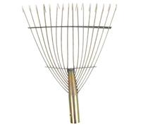 Yardwe Râteau à Feuilles en Fil D’Acier 16 Dents pour Jardinage Et Nivellement, Tête Démontable Légère, Outil Multifonction pour Pelouse Et Parterres, Ramassage des Débris, Usage Extérieur