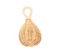 Yardwe Rattle Rotin Tissé Pour Jouet Éducatif Apaisant Maracas à Main Forme De Poire Pour Développement Coordination Et Motricité Fine