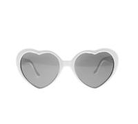 Yardwe Résine Blanche Lunettes, à Effets Spéciaux de Cœur | Verres à Diffraction Lumière, Style Amusant et Léger, pour Cosplay, Concerts, Photos de Fête