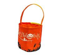 Yardwe Sacoche Halloween Citrouille LED avec Poignée Sac à Bonbons Pratique et Décoratif pour Seau Lumineux Ajustable pour Fête Dhalloween