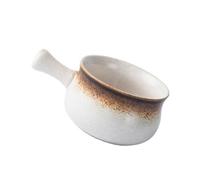 Yardwe Saladier en Céramique Blanc avec Poignée Design Asymétrique et Confort de Prise pour Usage Quotidien et Bars Moderne et Élégant