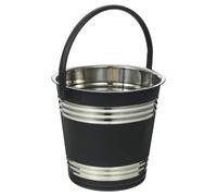 Yardwe Seau à Glaçons pour Refroidir Bière et Vin Portable en Acier Inoxydable Noir 2l pour Bar et Beach Party