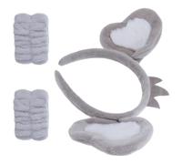 Yardwe Serrage-Tête Oreilles de Koala en Peluche Gris 3 Pièces Bandeau Mignon à Thème Forêt Accessoires Déguisement Fête Jungle Présent Invité Cosplay Léger et Confortable