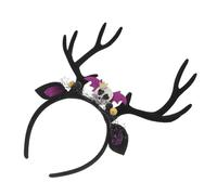 Yardwe Serre-tête Halloween Cornes de Diable Léger et Confortable Accessoire Cosplay Crâne Effrayant pour Fête Déguisement Femme Bandeau Maquillage Masqué pour Événements Thématiques