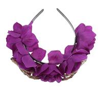 Yardwe Serre-tête Halloween Rose Artificielle avec Griffes Fantômes Usées Bandeau Cosplay Unisexe pour Fête Déguisement Jour des Morts