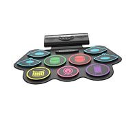 Yardwe Set de Batterie Électronique Portable avec Enceintes Intégrées Tapis de Batterie Rechargeable pour Pratique pour Débutants