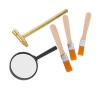 Yardwe Set de Fouille Archéologique Garçon Fille Kit Éducatif Stem avec Marteau Pinceau et Loupe pour Exploration Scientifique et Jeux Imitation Garçons et Filles