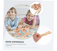 Yardwe Set de Thé Bois pour Tout Petits Cuisine Simulation Éducative pour Garçon Fille de Ans Coffret Jeu Après pour Filles Développement Cognitif et Social Cadeau Noël