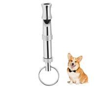 Yardwe Sifflet pour Chien Métal Réglable Entraînement Sonore à Portable avec Anneau Porte-clés Nickelé Argenté