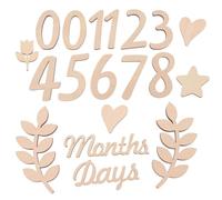 Yardwe Signe des Chiffres en Bois pour Bébé, Accessoire Photo Réutilisable et Léger, pour Marquer et Documenter Chaque Mois de Naissance